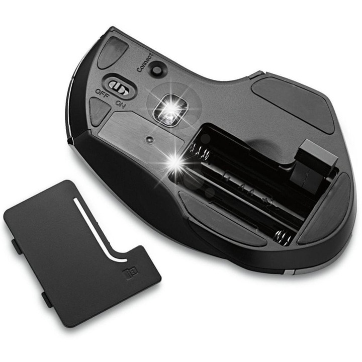 Безжична мишка Verbatim, 8 бутона, 1600 DPI, сива, 82x126x44mm