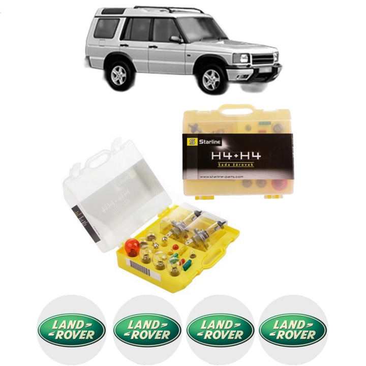Kit trusa Set becuri H4 compatibila cu LAND ROVER DISCOVERY I (LJ) din 1989-1998, bec far, semnalizare, pozitie, iluminare numar, frana, plafoniera, stop frana