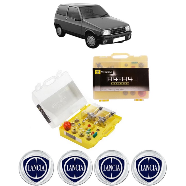 Kit trusa Set becuri H4 compatibila cu LANCIA Y10 (156_) din 1985-1995, bec far, semnalizare, pozitie, iluminare numar, frana, plafoniera, stop frana
