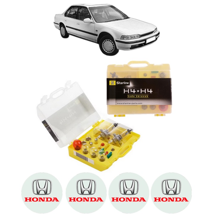 Kit trusa Set becuri H4 compatibila cu HONDA ACCORD IV (CB) din 1990-1993, bec far, semnalizare, pozitie, iluminare numar, frana, plafoniera, stop frana
