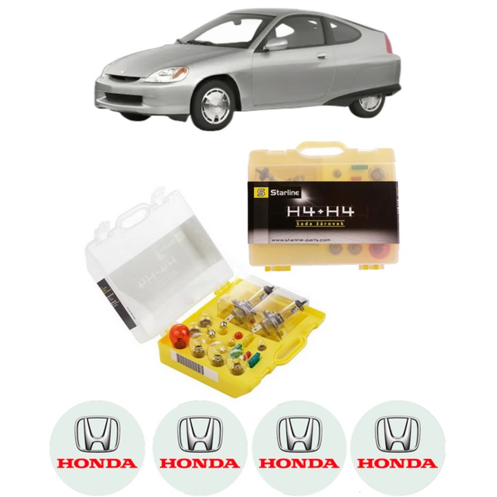 Kit trusa Set becuri H4 compatibila cu HONDA INSIGHT (ZE) din 2000-2006, bec far, semnalizare, pozitie, iluminare numar, frana, plafoniera, stop frana