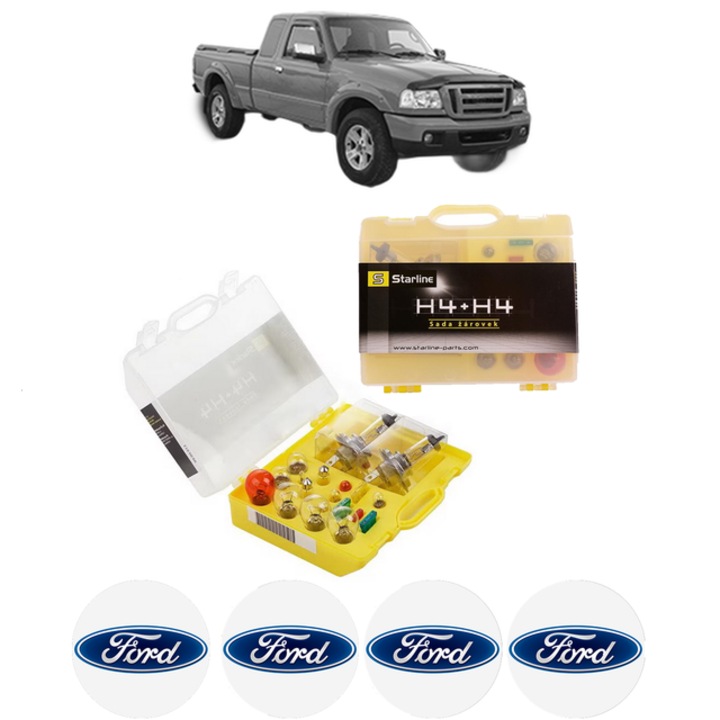 Kit trusa Set becuri H4 compatibila cu FORD RANGER (ET) din 2006-2012, bec far, semnalizare, pozitie, iluminare numar, frana, plafoniera, stop frana