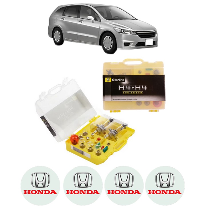 Kit trusa Set becuri H4 compatibila cu HONDA STREAM (RN) din 2001-2006, bec far, semnalizare, pozitie, iluminare numar, frana, plafoniera, stop frana