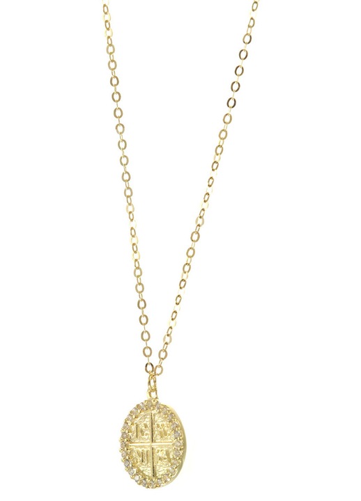 Colier din aur, 9 carate, cu zirconii alb