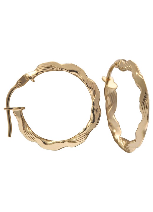 Cercei aurii, aur 9k, cu design elegant, bijuterii dama