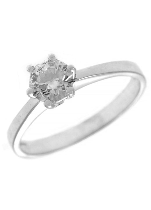 Inel de logodna din aur alb de 14 carate