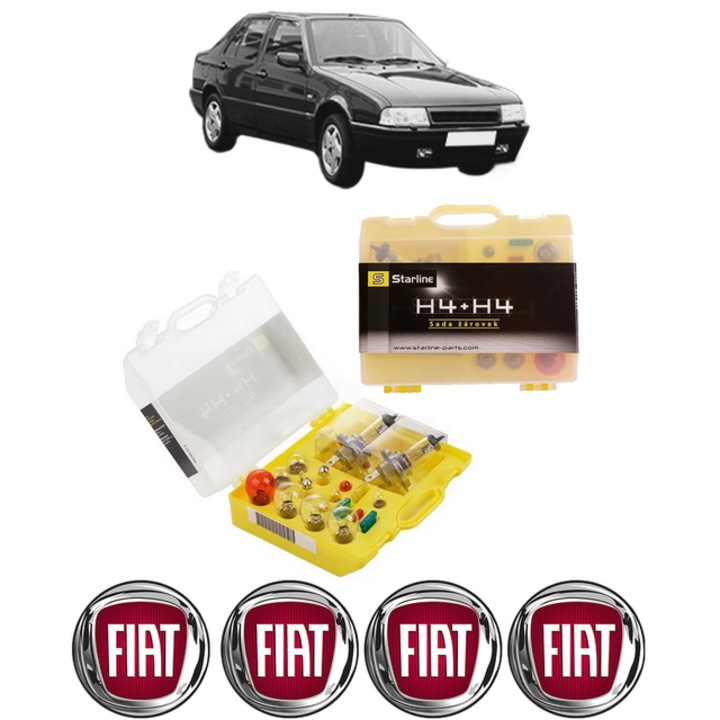 Kit trusa Set becuri H4 compatibila cu FIAT CROMA (154_) din 1985-1996, bec far, semnalizare, pozitie, iluminare numar, frana, plafoniera, stop frana