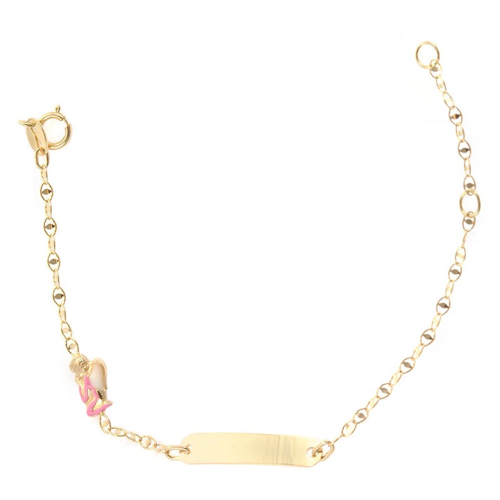 Bratara pentru copii, 9 karate, roz, set cu placheta