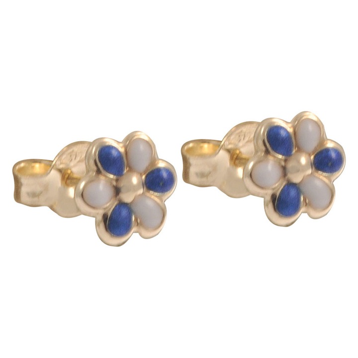 Cercei copii, 9 carate, luluie, mble si alb, set