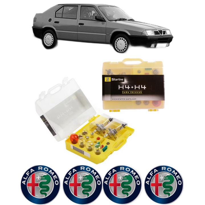 Kit trusa Set becuri H4 compatibila cu ALFA ROMEO 33 (907_) din 1990-1994, bec far, semnalizare, pozitie, iluminare numar, frana, plafoniera, stop frana