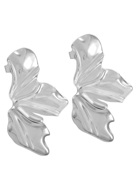 Cercei din argint 925, design organic, finisaj lucios