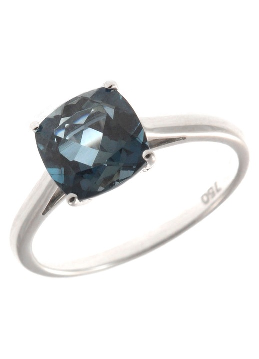 Inel dama cu topaz albastru, Aur alb 18K, GO72044