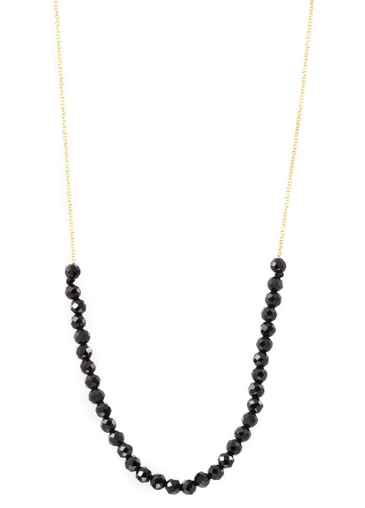 Colier 14 karate cu pietre negre, bijuterii dama, set