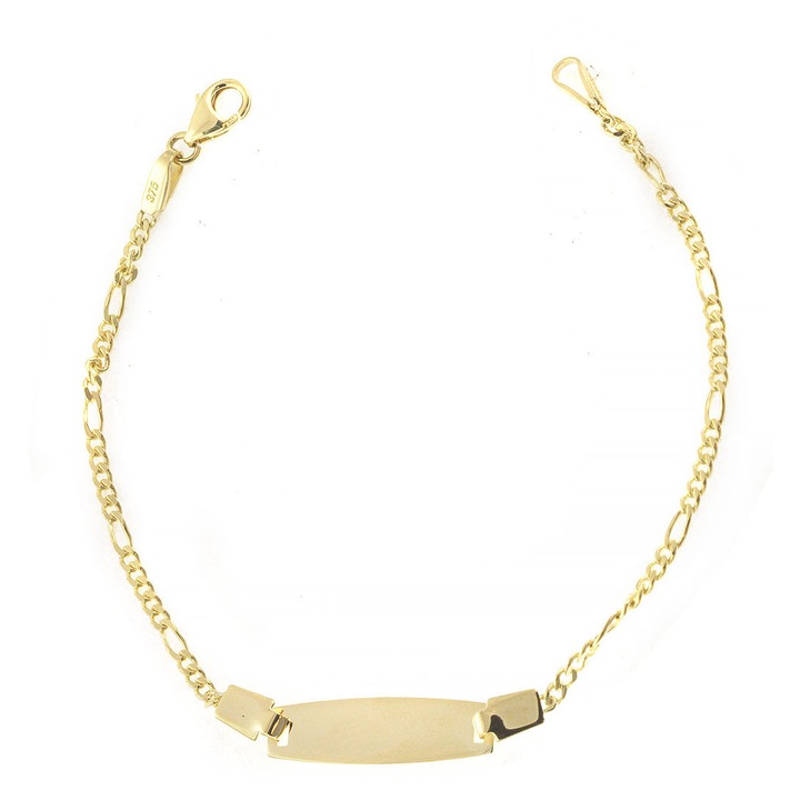 Bratara pentru copii 9 carate cu obal placheta, set, aur, GO71192