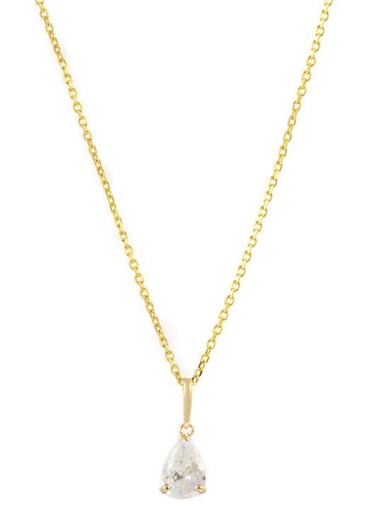 Colier din aur K9 cu zirconii, design minimalist, pentru layering