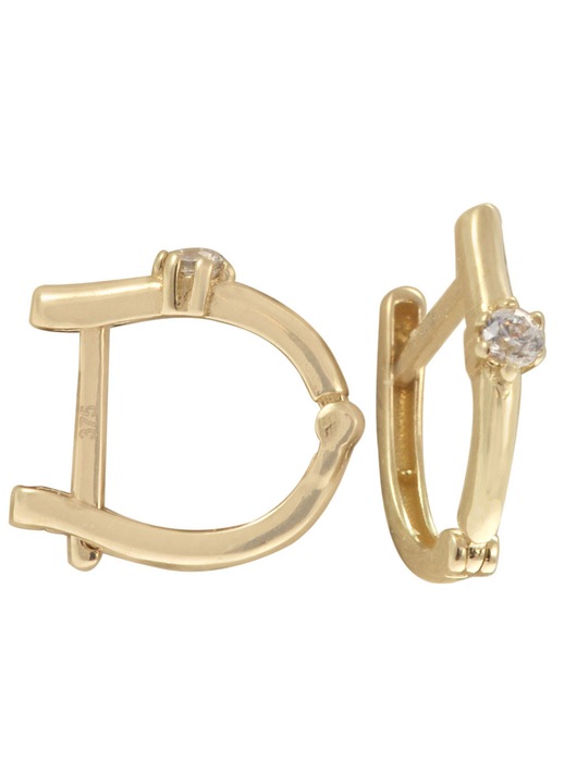 Cercei dama, K9, zircon auriu