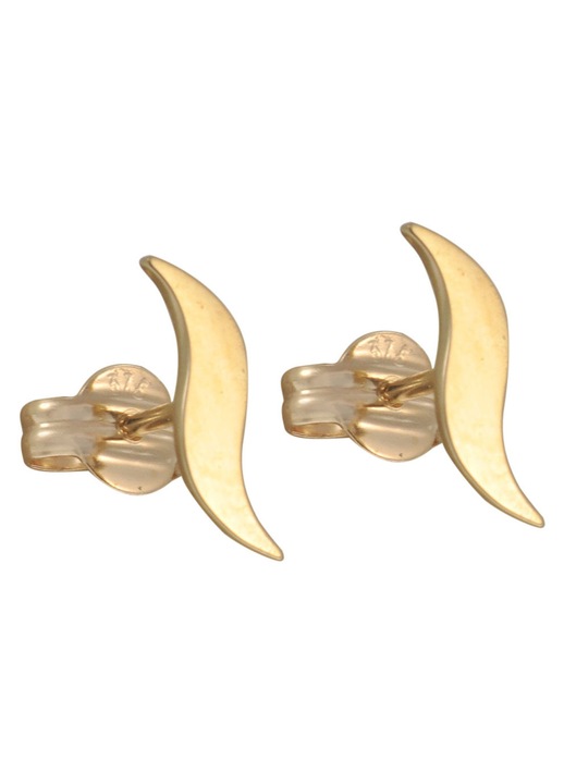 Cercei minimalisti din aur K9, design in forma de val, bijuterii pentru femei
