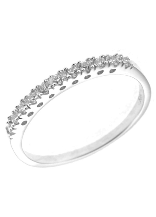 Inel de dama, 14K, cu pietre Zirconiu, argintiu