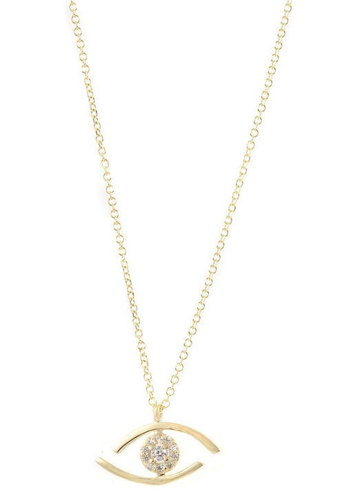 Colier dama, aur 9K, cu pietre Zirconiu, auriu