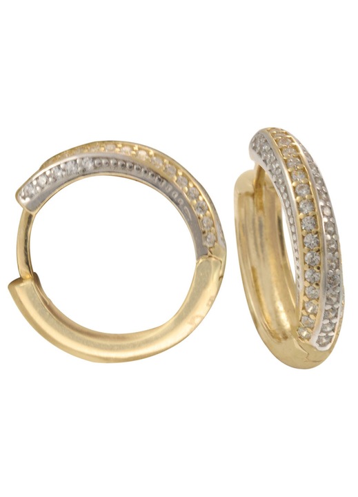 Cercei dama, 14K, cu pietre Zirconiu, auriu