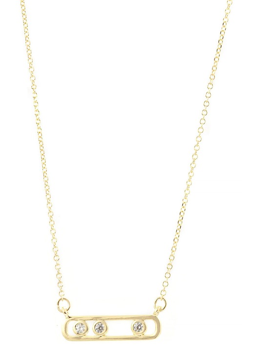 Colier dama, aur 9K, cu pietre Zirconiu, auriu