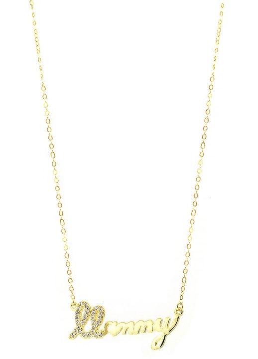 Colier dama, aur 9K cu pietre Zirconiu, auriu