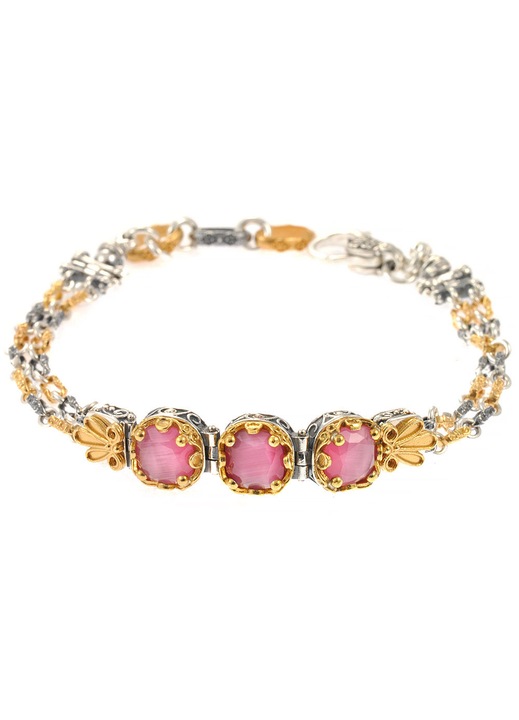 Bratara dama, 925, cu piatra Pink Tourmaline