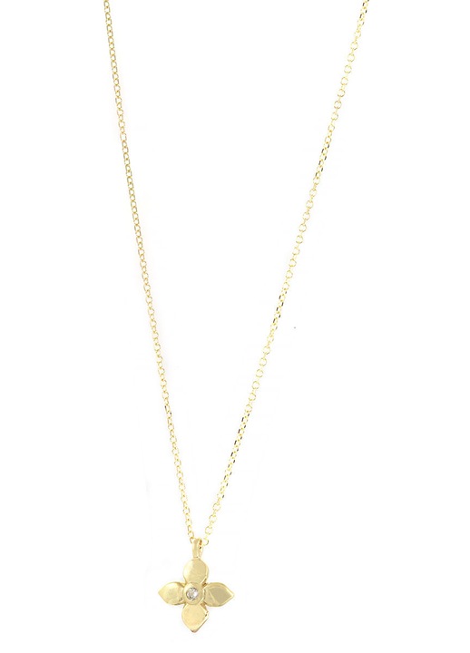 Colier dama, aur 9K, cu pietre zirconiu, auriu