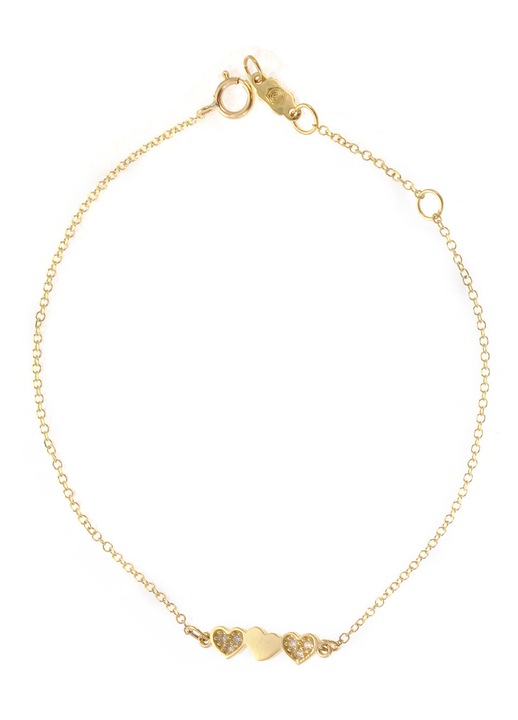 Bratara dama, aur 9 karate, cu pietre zirconiu, aurie