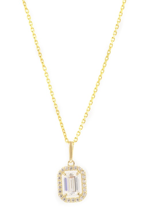 Pandativ dama Chryso K9 cu zirconii, design compact, 1x1cm