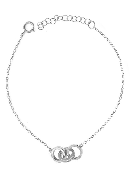 Bratara din argint 925 cu cricuri, dimensiune medie, zirconii