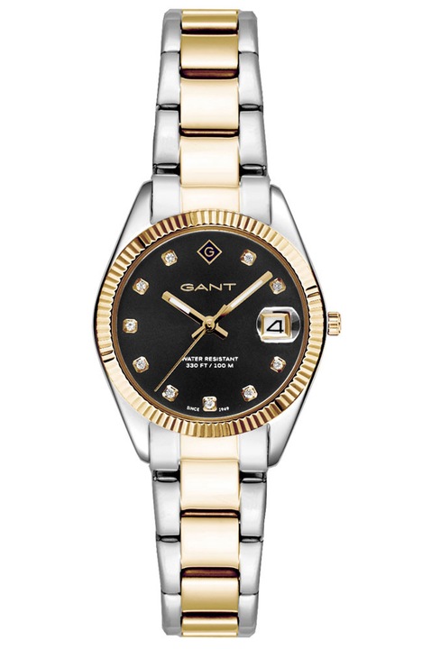 Női karóra GANT Sussex Mini, rozsdamentes acél, fekete és arany, 18mm-es szíj