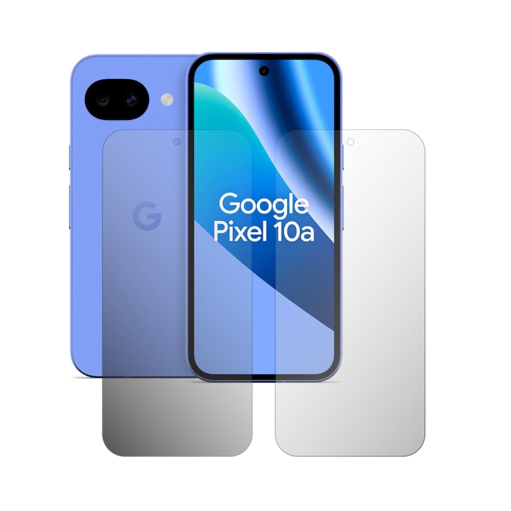 Комплект 2X Защитно фолио за екран Folie24, за Google Pixel 10a, 1X Ултра-прозрачно + 1X Матово, Пълно покритие на дисплея, Лепящи, Гъвкави със самовъзстановяване