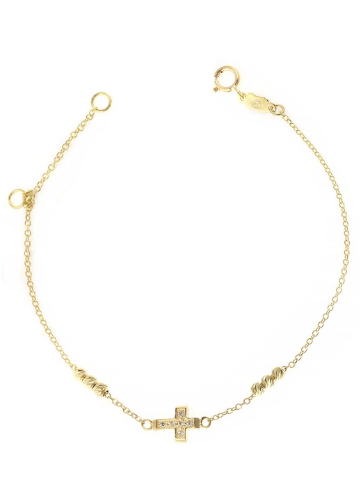 Bratara din aur 9k cu cruce si zirconiu