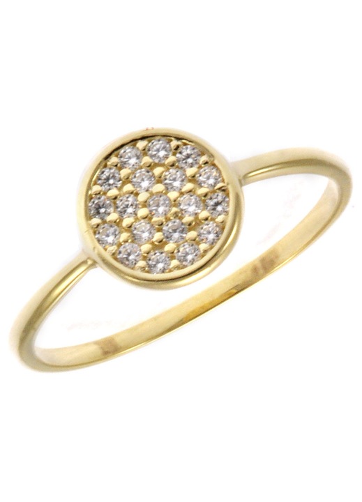 Inel de aur 9 carate cu pietre Zircon, auriu