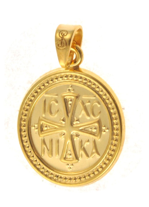 Pandantiv dama, 14 karate, design simplu, auriu