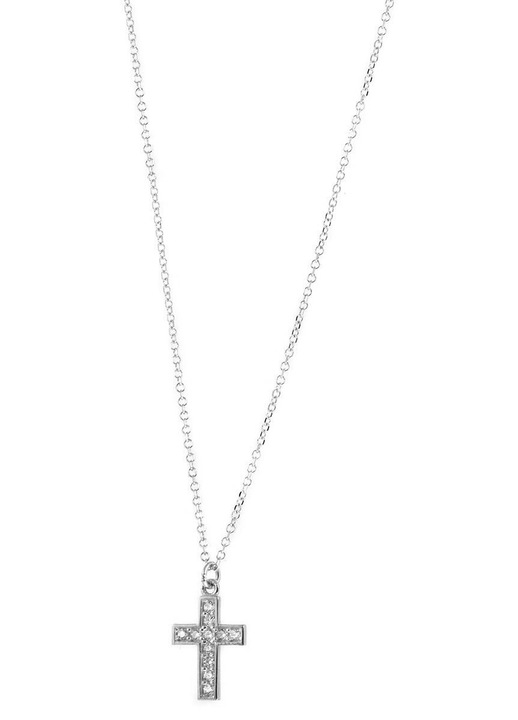 Colier 9 karate cu zirconii, bijuterii dama, argintiu