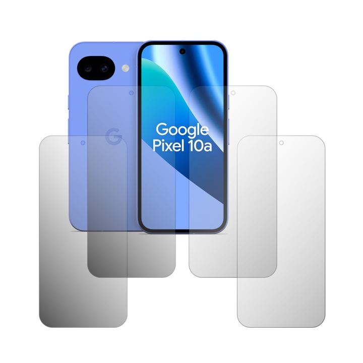 Set 4X Folie Protectie Ecran Folie24, pentru Google Pixel 10a, 2X Ultra-Clear + 2X Mate, Acoperire Full-Display si Case-Friendly, Adezive, Flexibile cu Auto Regenerare
