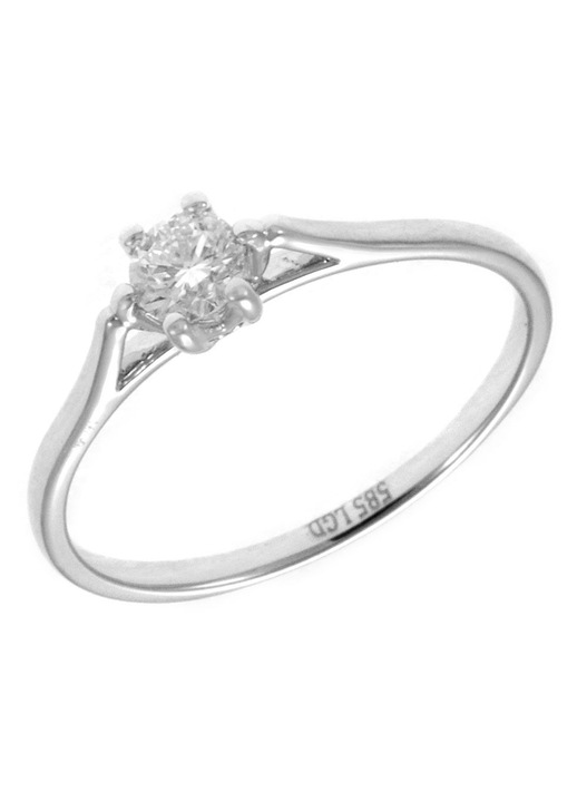 Inel, 14k, alb-aurie