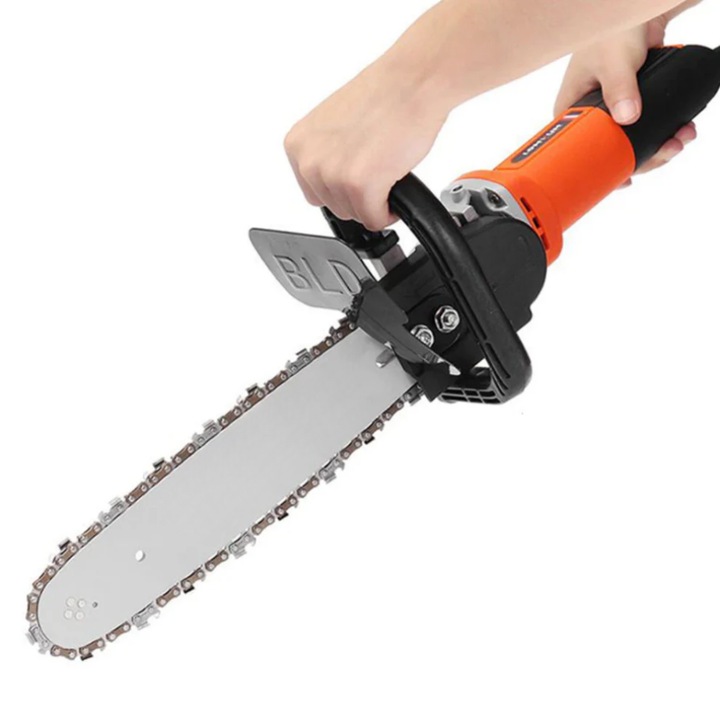 Adaptor Balsko Drujba pentru Flex / Polizor Unghiular 40 cm, Lama 16", Lant 3/8", Rezervor Ulei, Kit Conversie Mini Drujba pentru Taiat Lemne