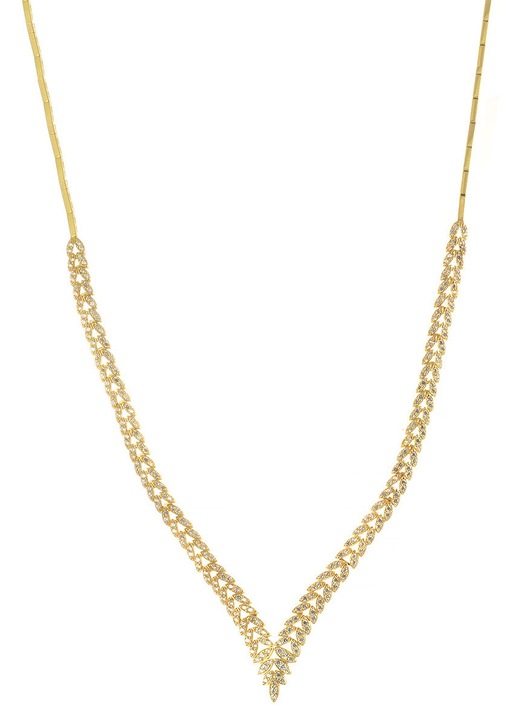 Colier aur 14 carate cu pietre Zircon, auriu