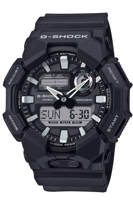Ceasuri barbatesti G-SHOCK, model GA-010-1AER, curea din cauciuc negru, rezistent la apa