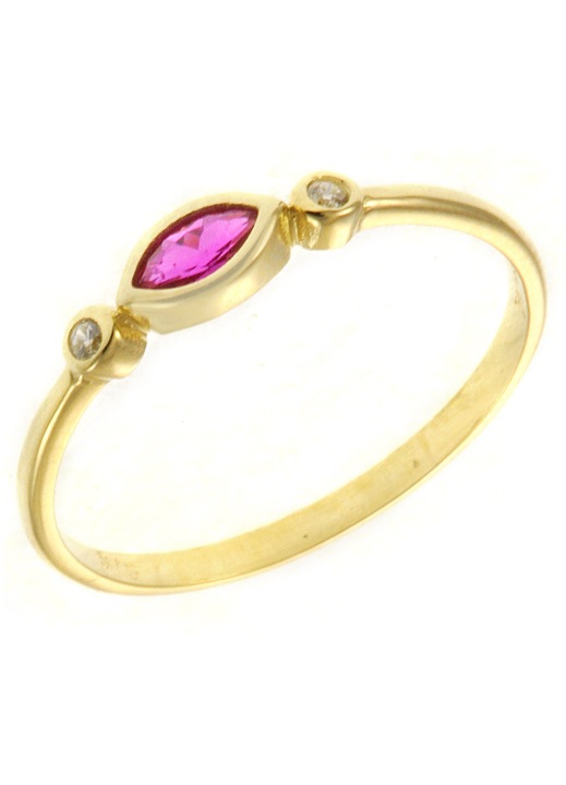 Inel de aur 9 carate cu pietre Zircon, auriu