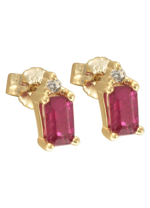 Cercei dama 14 karate cu pietre Zircon si pietre Roumpinia, set