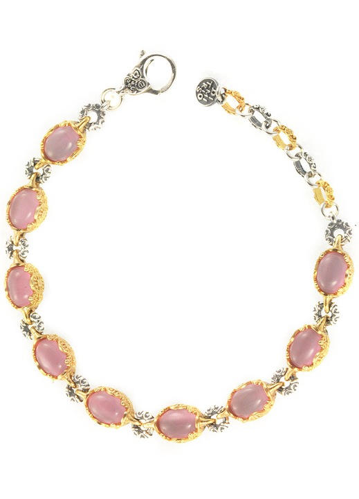 Bratara din argint 925 cu pietre turmalina roz si piatra lunara