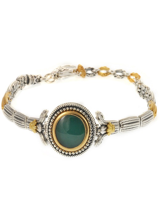 Bratara dama, Asemi 925, cu piatra verde Onycha