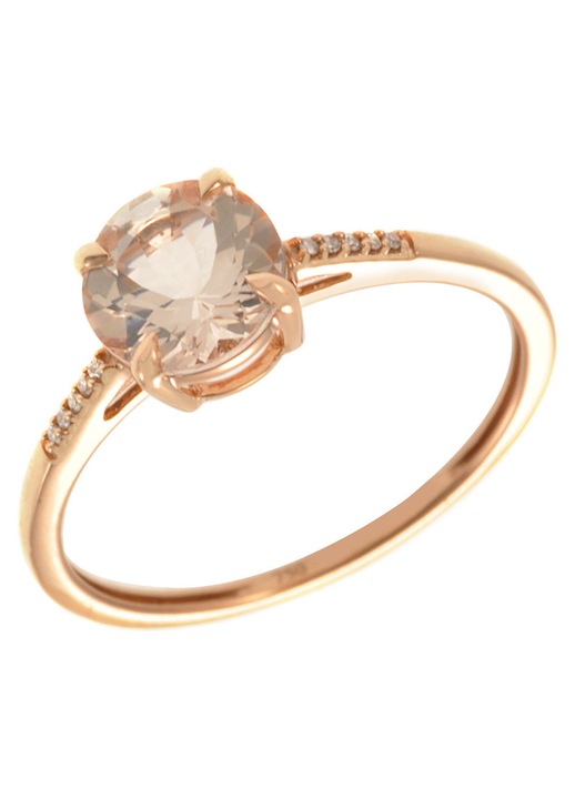 Inel Solitar din Aur Roz de 18 Karate cu Briliant GO59636