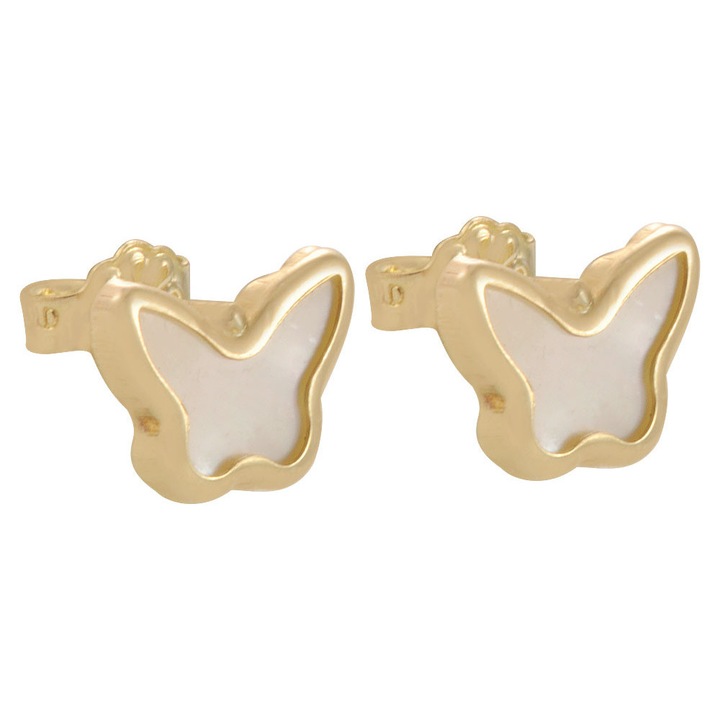 Cercei copii, 9 carate, alb, set