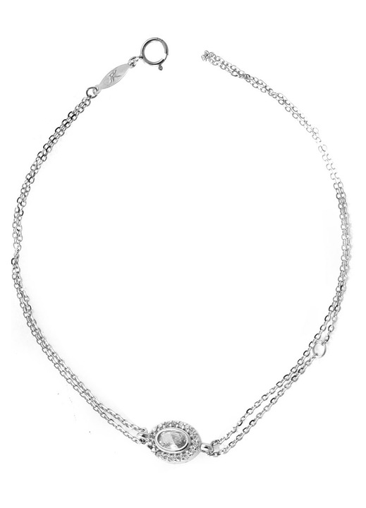 Bratara rozeta 9 carate cu zircon si ambalaj, bijuterii dama