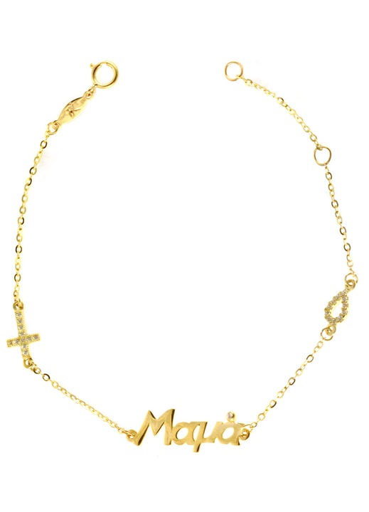 Bratara dama, 9 karate, cu pietre Zirconiu, aurie